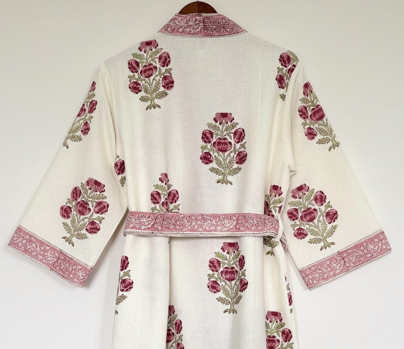 Hand Printed Bathrobe | Roses