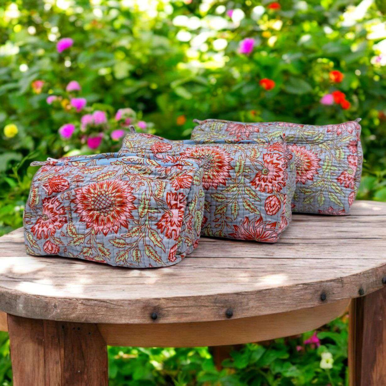 Set of 3 Pouches | Grey Multi