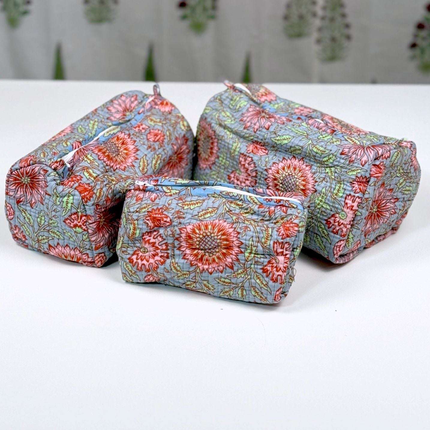 Set of 3 Pouches | Grey Multi