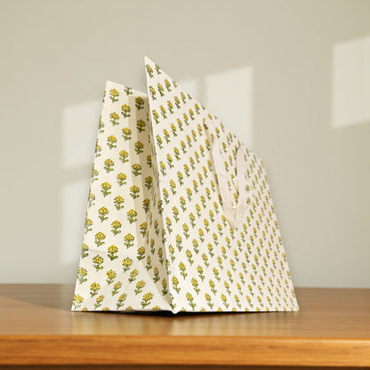 Handmade Block Printed Paper Bag | Floral Mini