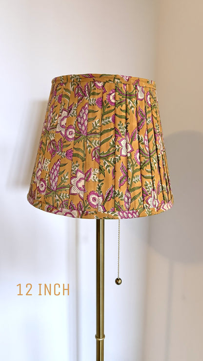 Pleated Lampshade | Mustard Floral