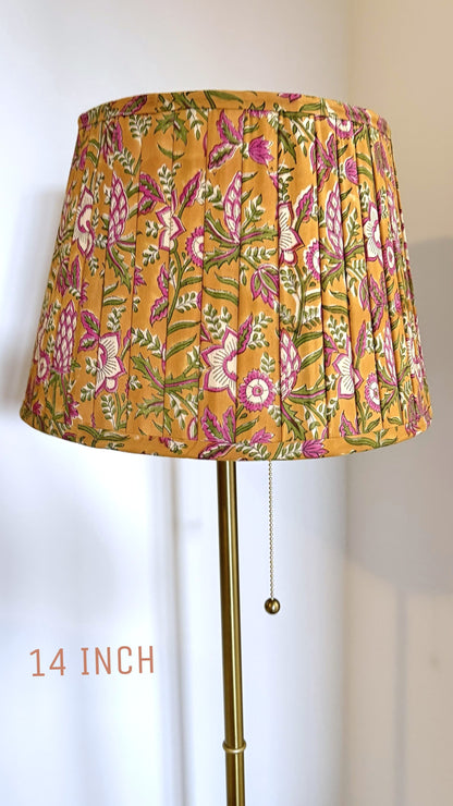 Pleated Lampshade | Mustard Floral