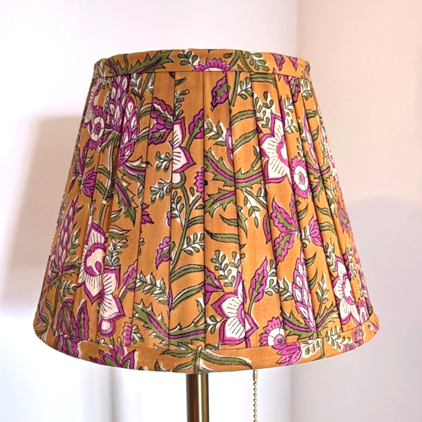 Pleated Lampshade | Mustard Floral