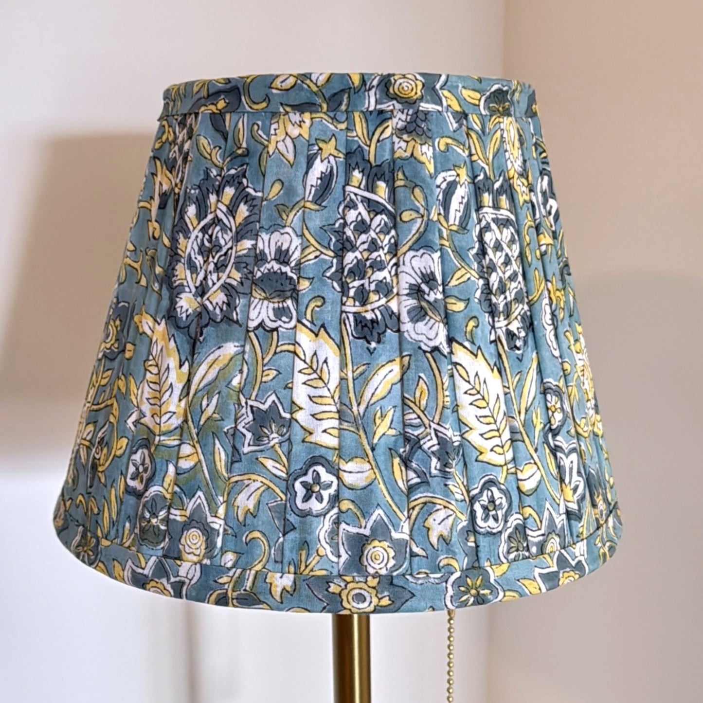 Pleated Lampshade | Teal Vintage Floral