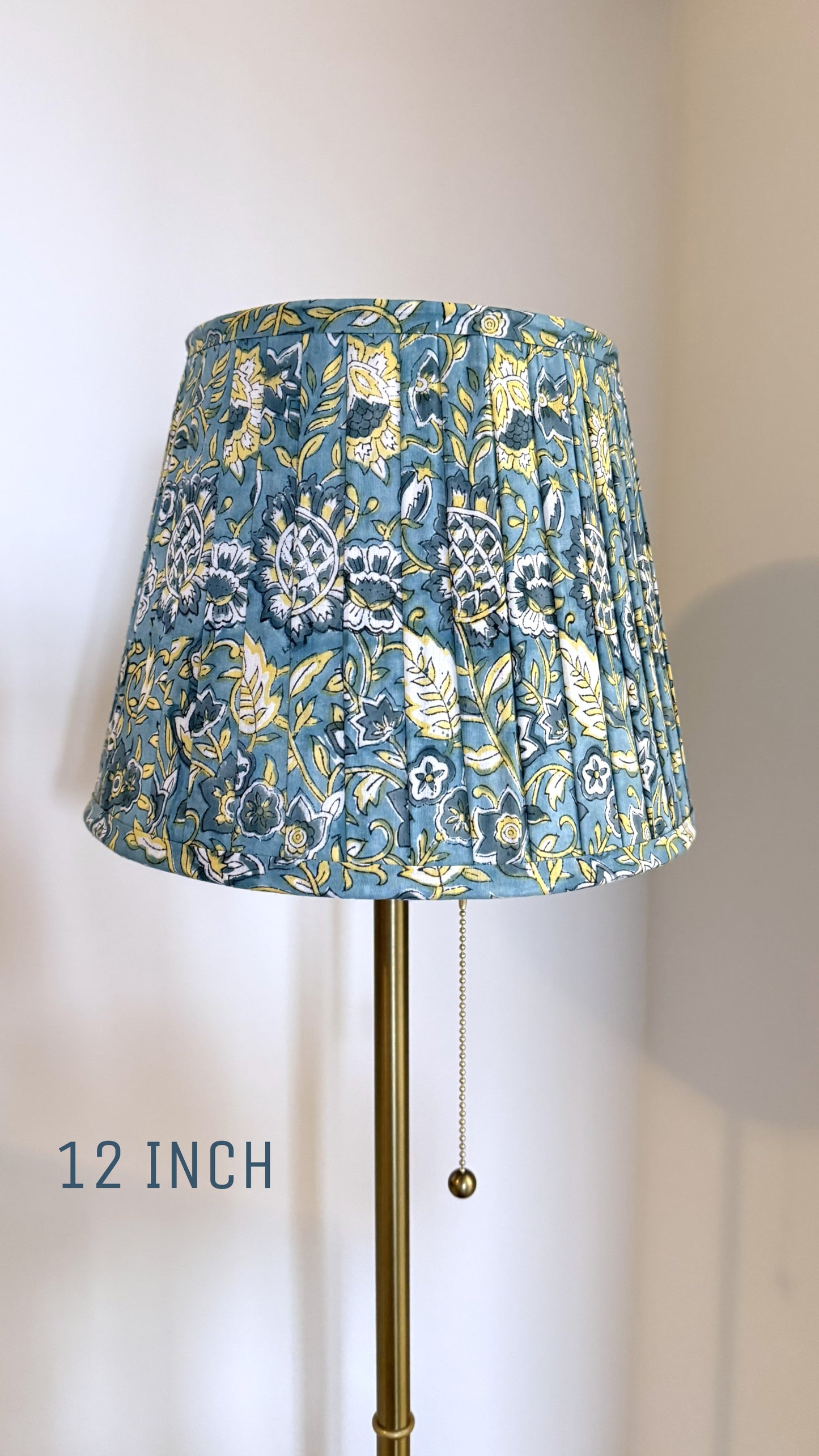 Pleated Lampshade | Teal Vintage Floral