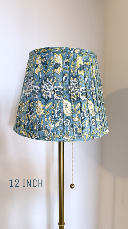 Pleated Lampshade | Teal Vintage Floral