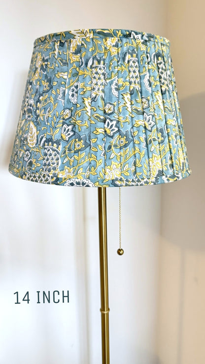 Pleated Lampshade | Teal Vintage Floral