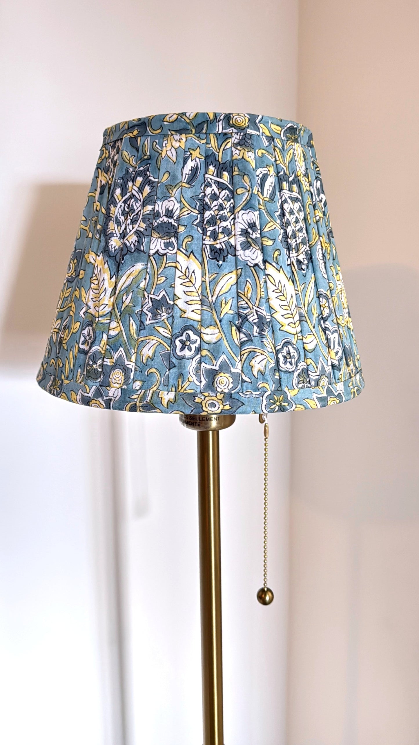 Pleated Lampshade | Teal Vintage Floral