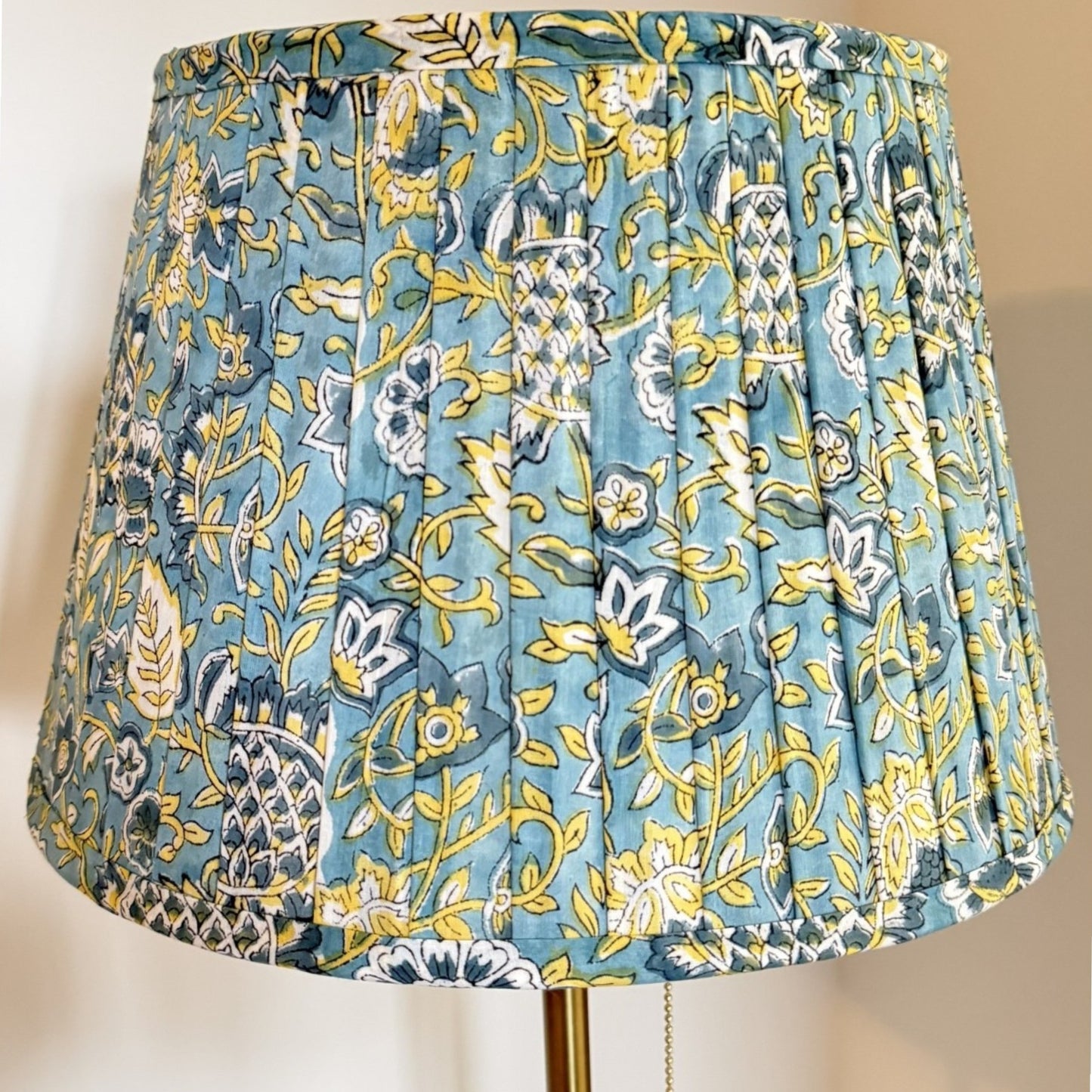 Pleated Lampshade | Teal Vintage Floral