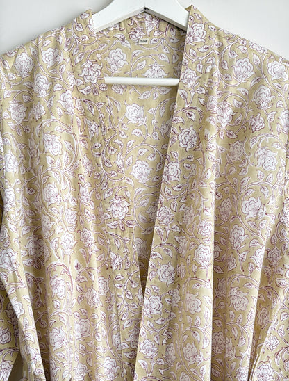 House Coat | Beige Floral