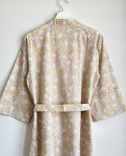 House Coat | Beige Floral