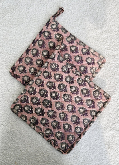 Pot Coasters | Brown Floral