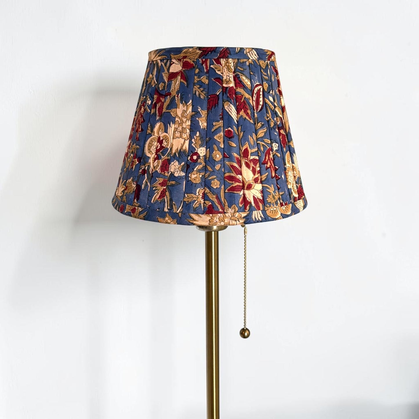 Pleated Lampshade | Navy Mughal Floral