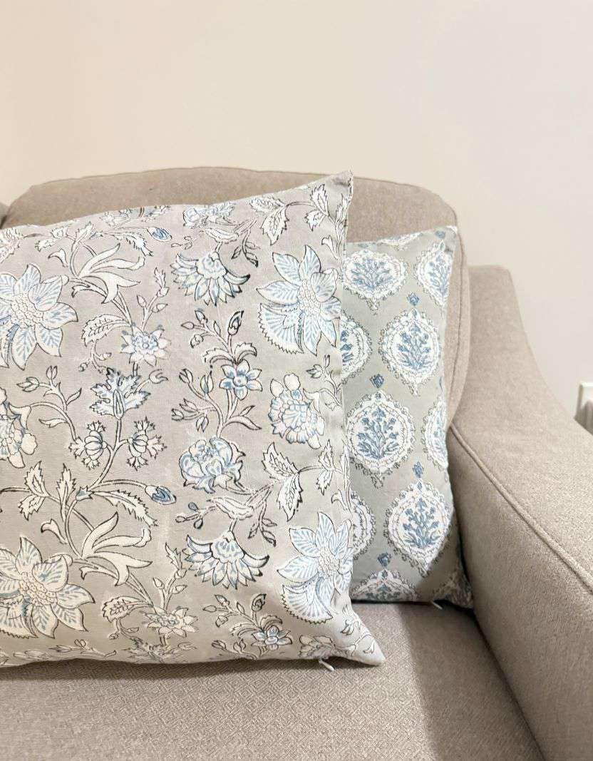 Cushion Cover | Floral Grey