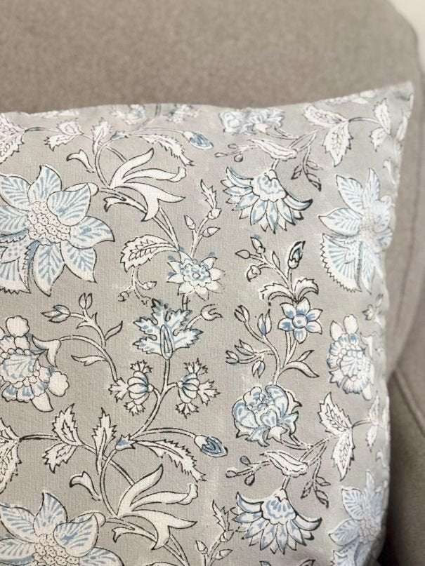 Cushion Cover | Floral Grey