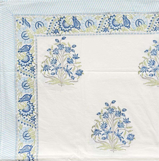 Flat Bed Sheet Set | King | Blue Bouquet
