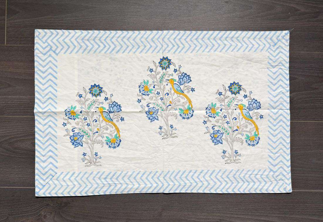 Flat Bed Sheet Set | King | Blue Parrot