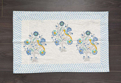 Flat Bed Sheet Set | King | Blue Parrot