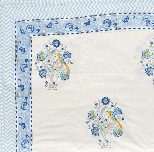 Flat Bed Sheet Set | King | Blue Parrot