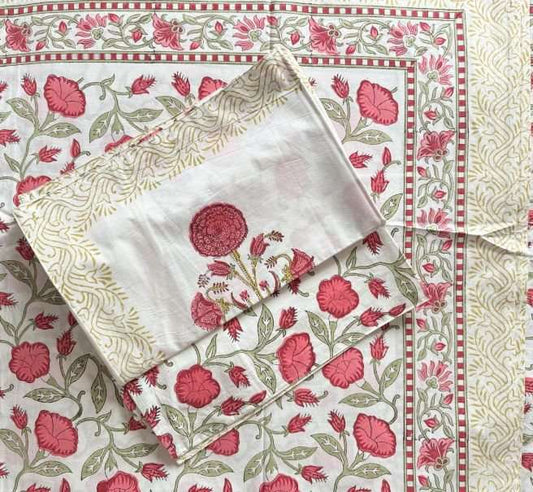 Flat Bed Sheet Set | King | Coral Floral