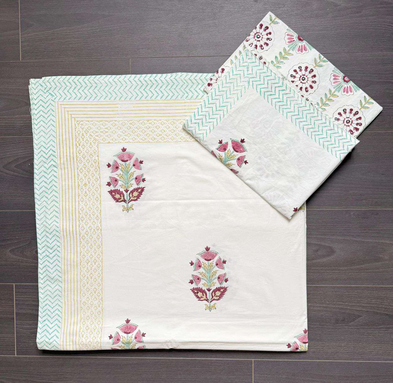 Flat Bed Sheet Set | King | Floral Draw