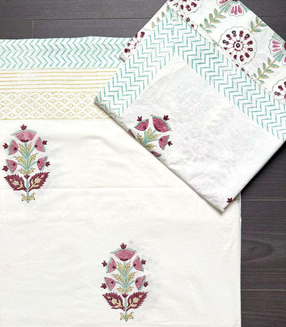 Flat Bed Sheet Set | King | Floral Draw