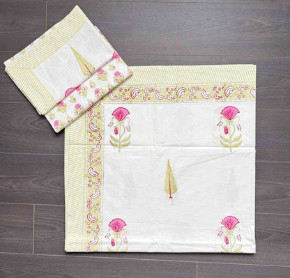 Flat Bed Sheet Set | King | Lime Floral