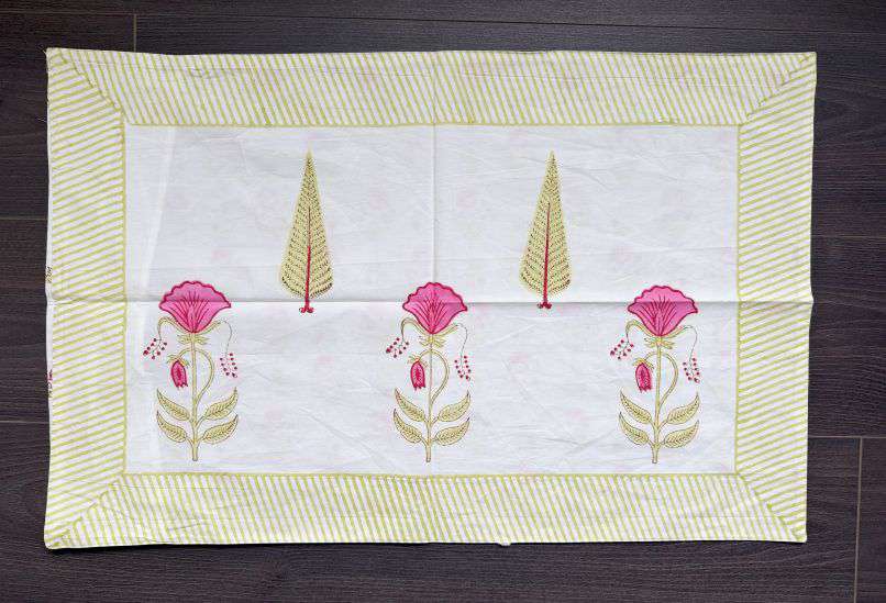 Flat Bed Sheet Set | King | Lime Floral