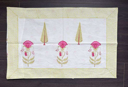 Flat Bed Sheet Set | King | Lime Floral