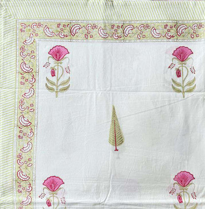 Flat Bed Sheet Set | King | Lime Floral
