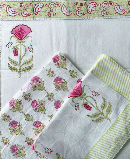 Flat Bed Sheet Set | King | Lime Floral