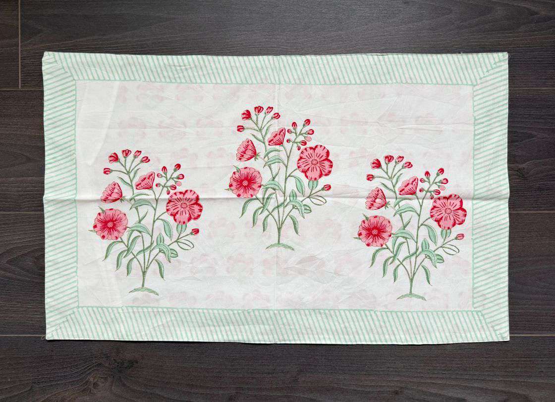 Flat Bed Sheet Set | King | Peach Floral