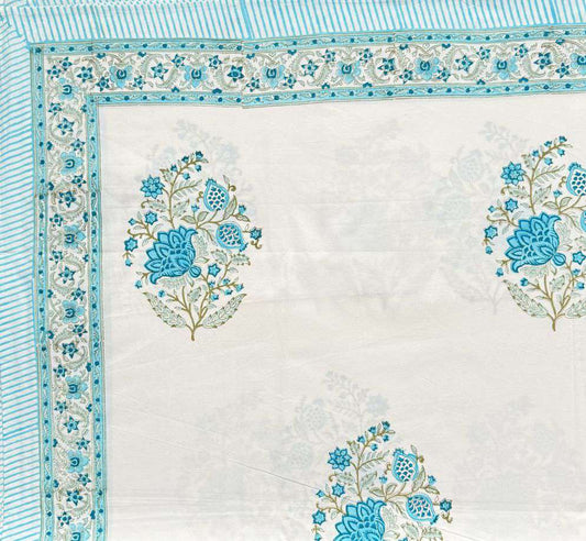 Flat Bed Sheet Set | King | Turq Bloom