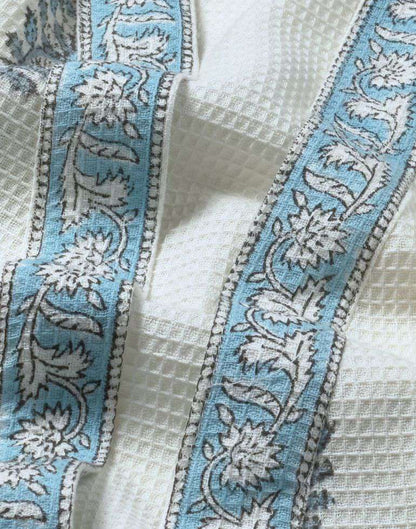 Hand Printed Bathrobe | Blue Paisley