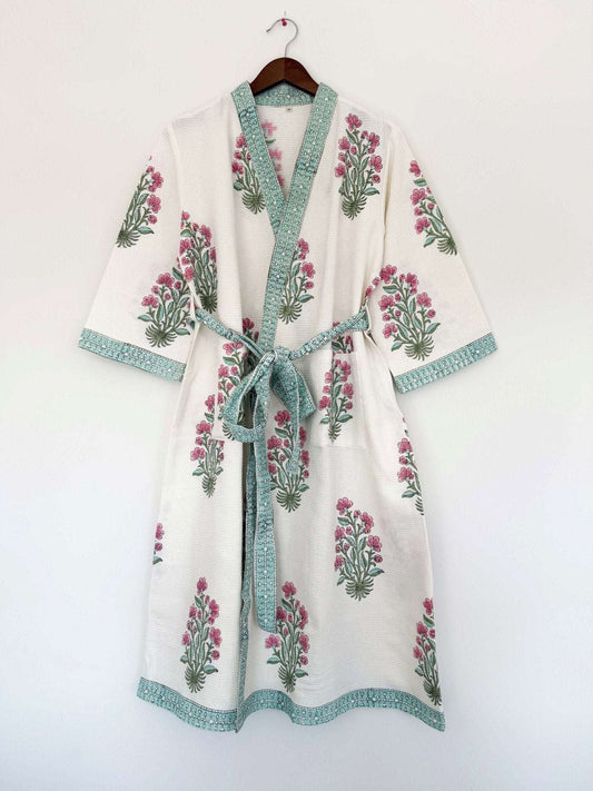 Hand Printed Bathrobe | Floral Heritage