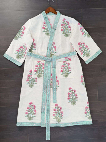 Hand Printed Bathrobe | Floral Heritage