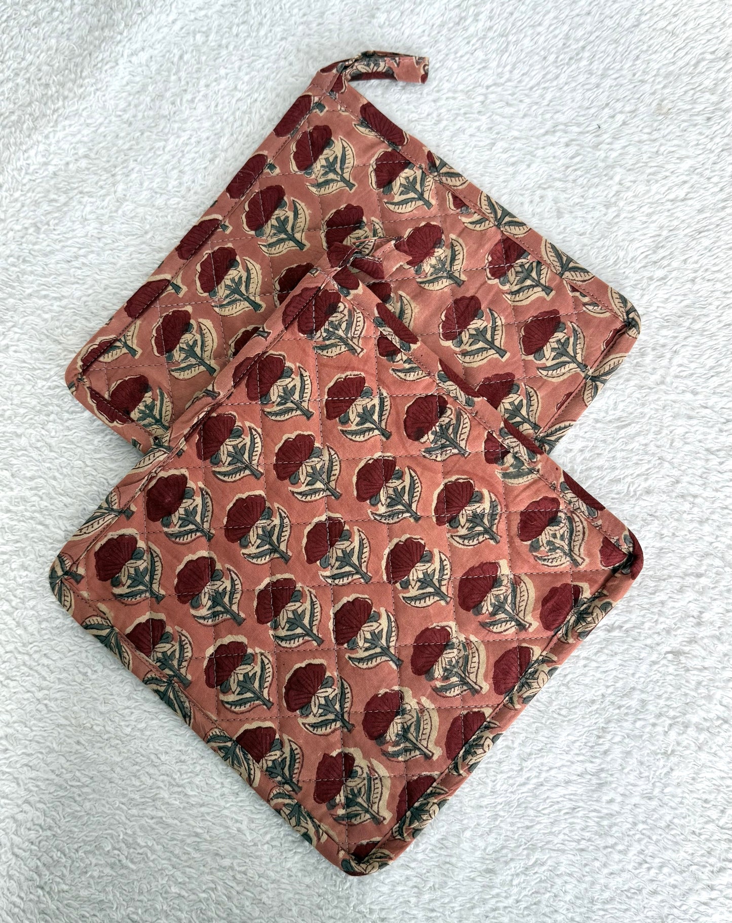 Pot Coasters | Maroon Floral