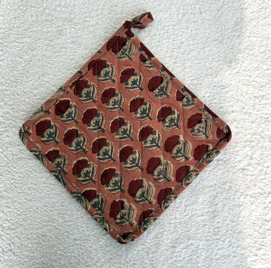 Pot Coasters | Maroon Floral