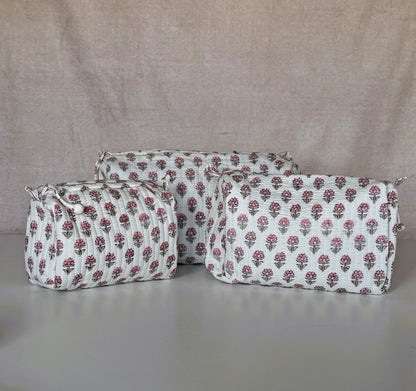 Set of 3 Pouches | Mini Pink Floral