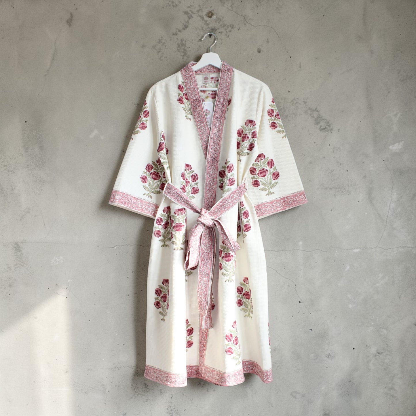 Hand Printed Bathrobe | Roses