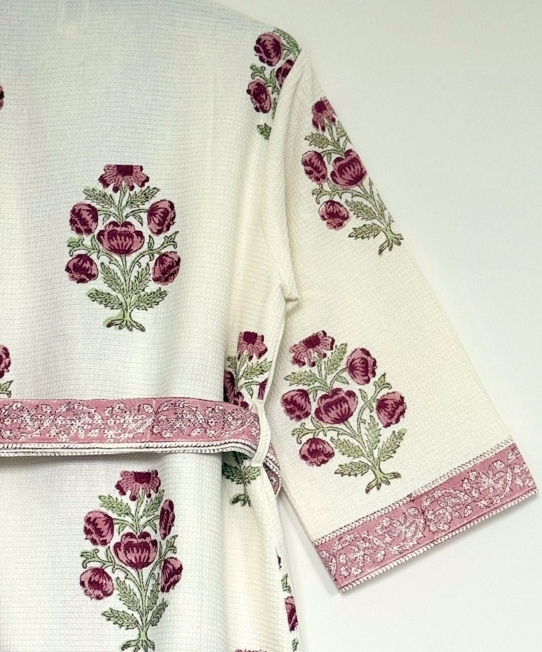 Hand Printed Bathrobe | Roses