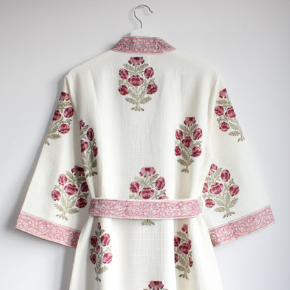 Hand Printed Bathrobe | Roses