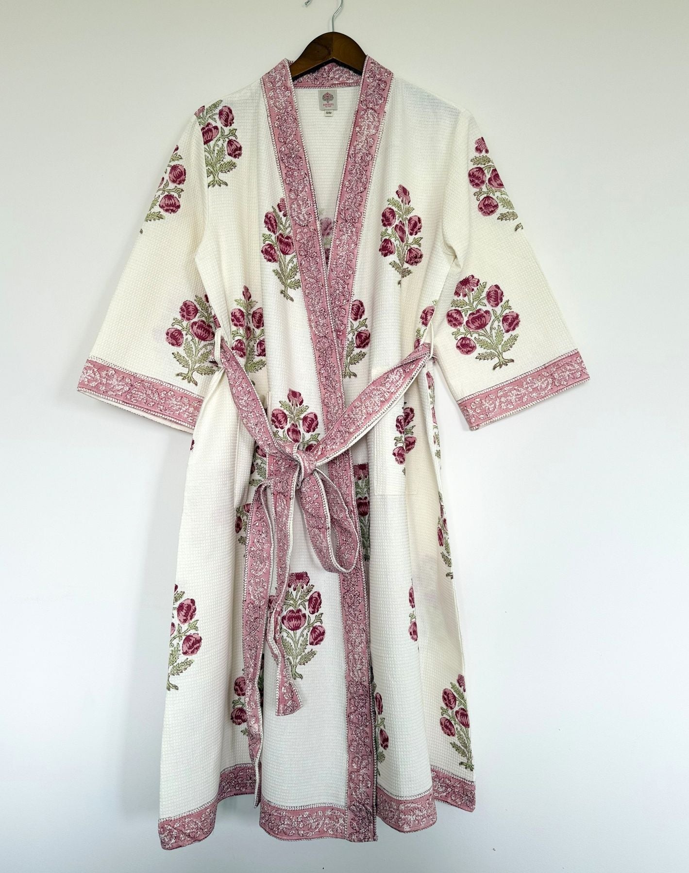 Hand Printed Bathrobe | Roses