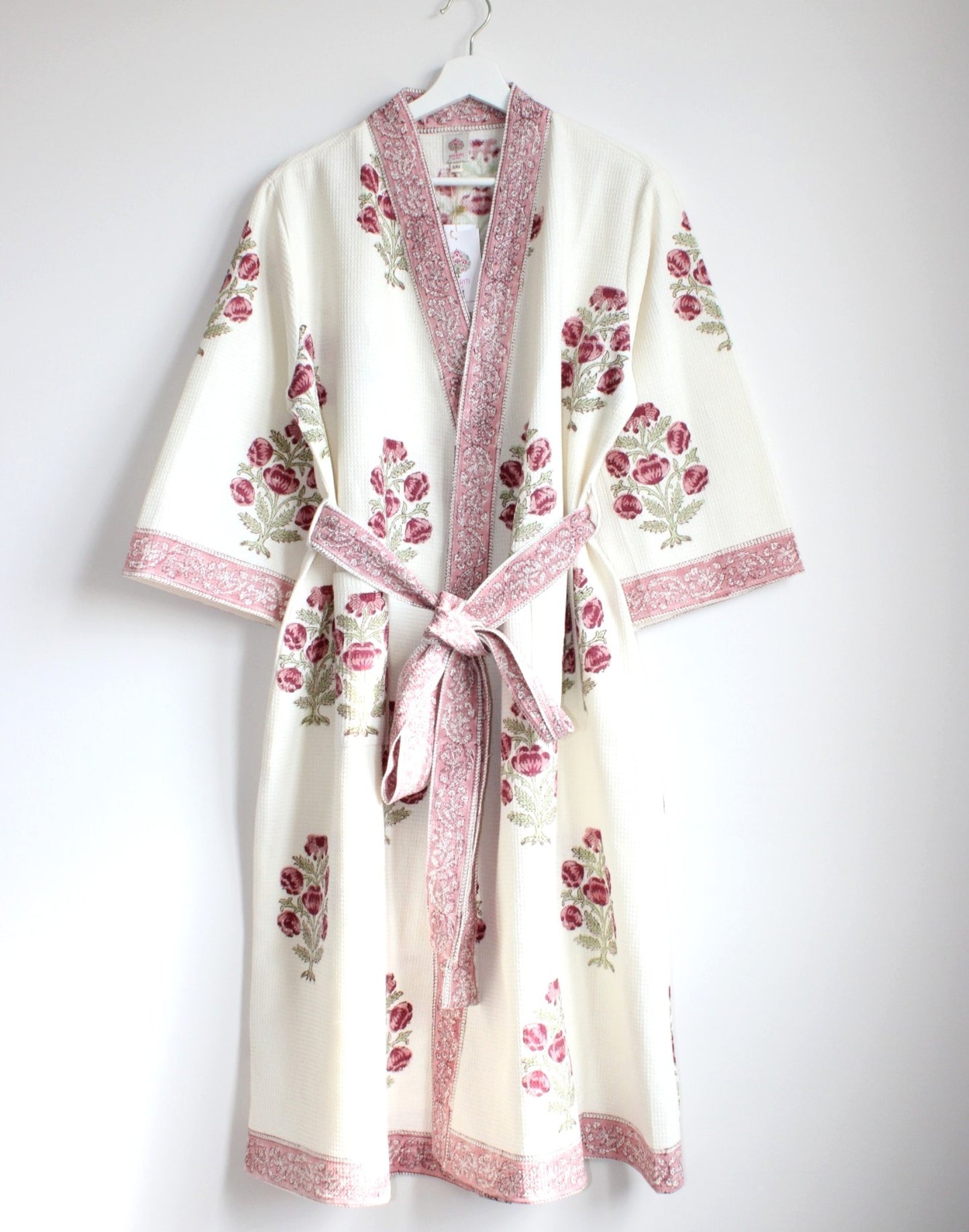 Hand Printed Bathrobe | Roses