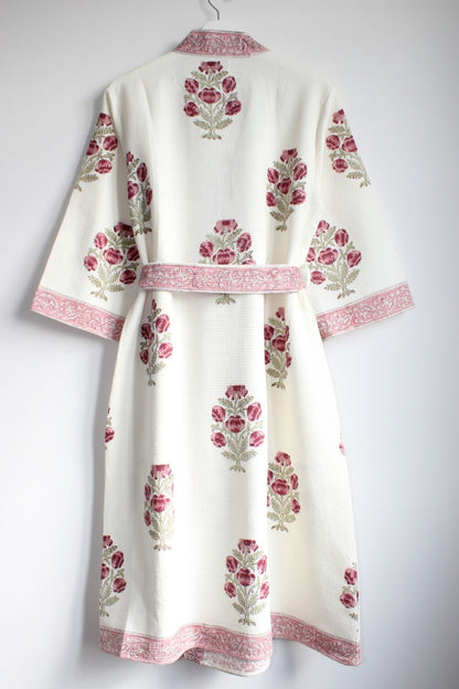 Hand Printed Bathrobe | Roses