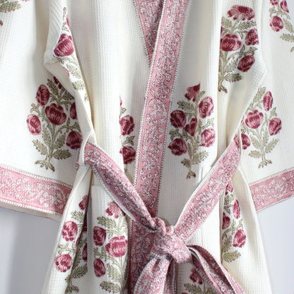 Hand Printed Bathrobe | Roses