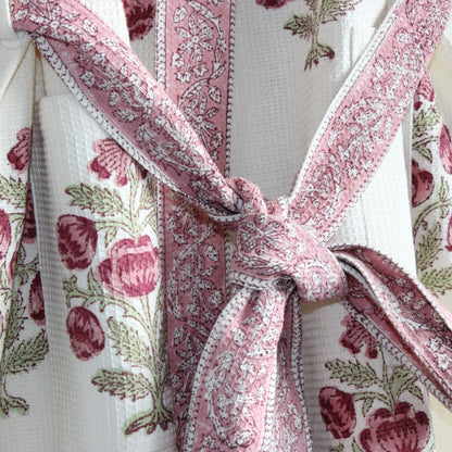 Hand Printed Bathrobe | Roses