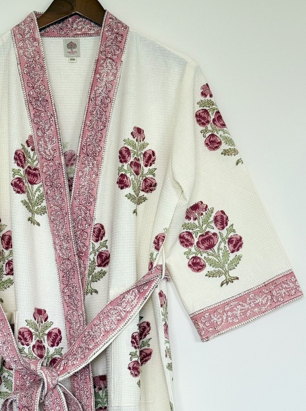 Hand Printed Bathrobe | Roses