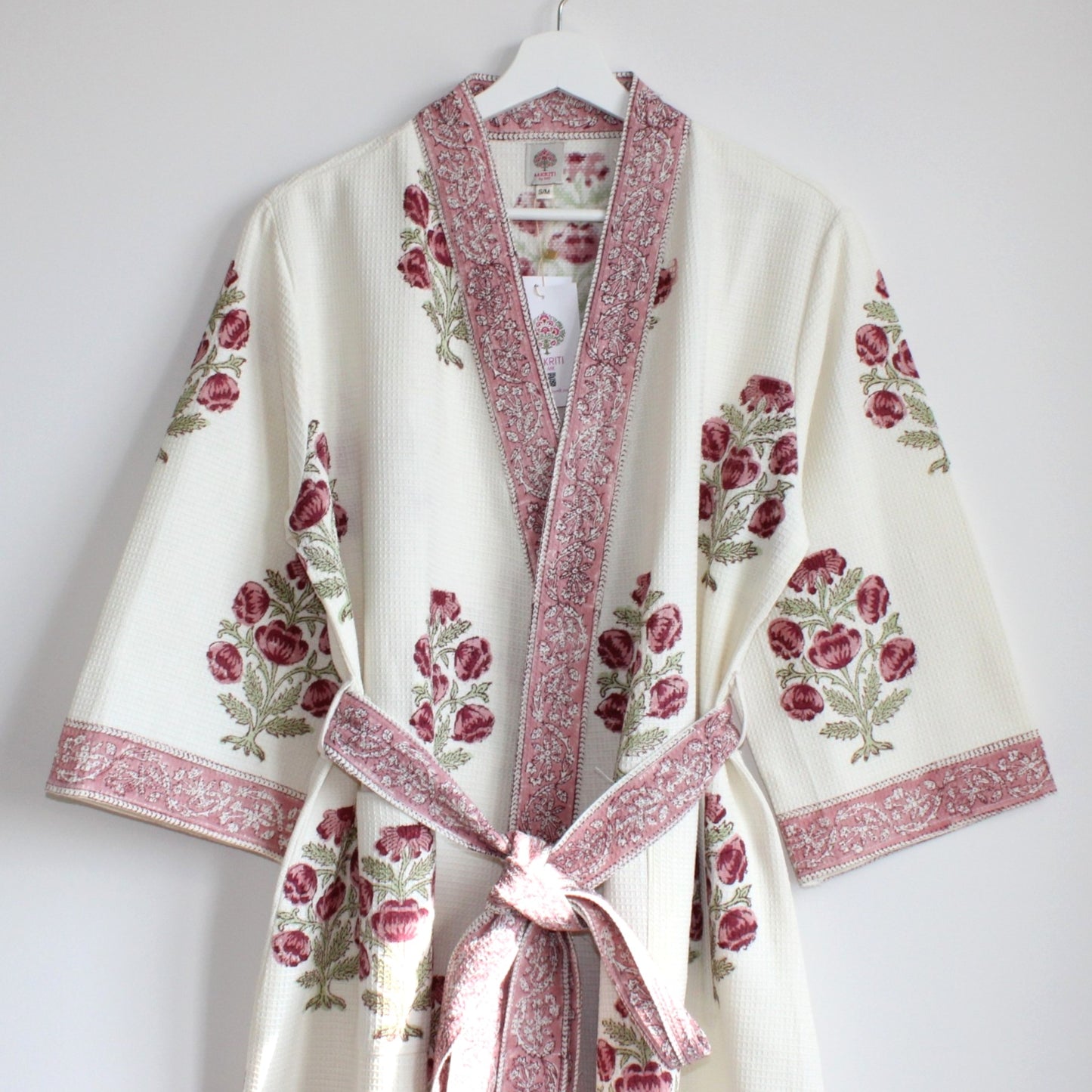 Hand Printed Bathrobe | Roses