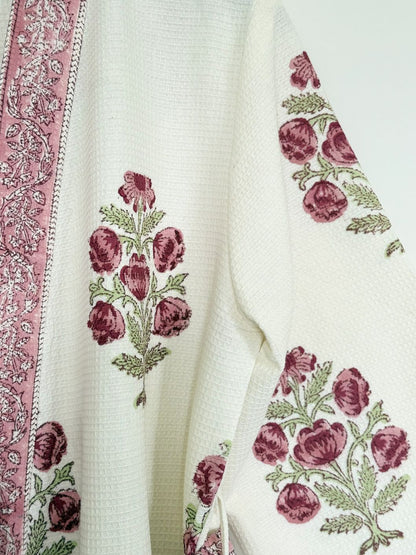 Hand Printed Bathrobe | Roses